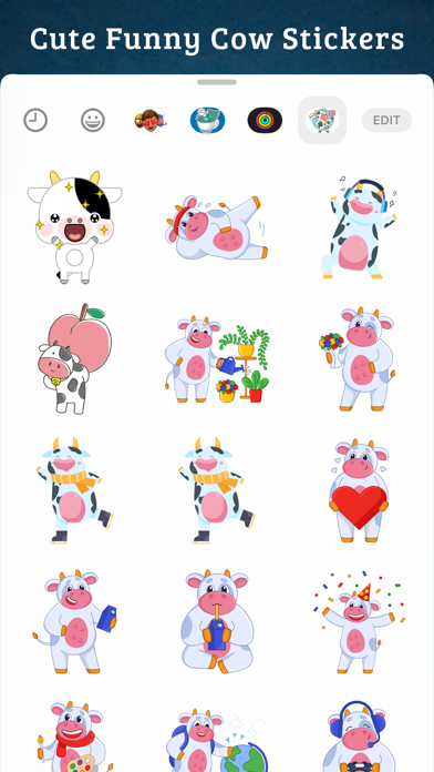 Cute Funny Cow Strickers Screenshots