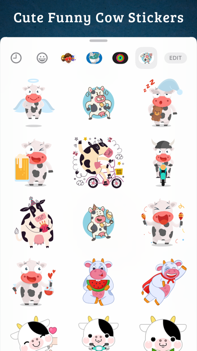 Cute Funny Cow Strickers Screenshots