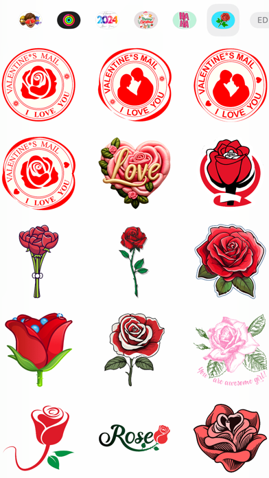 Red Rose Valentine's Stickers Screenshots