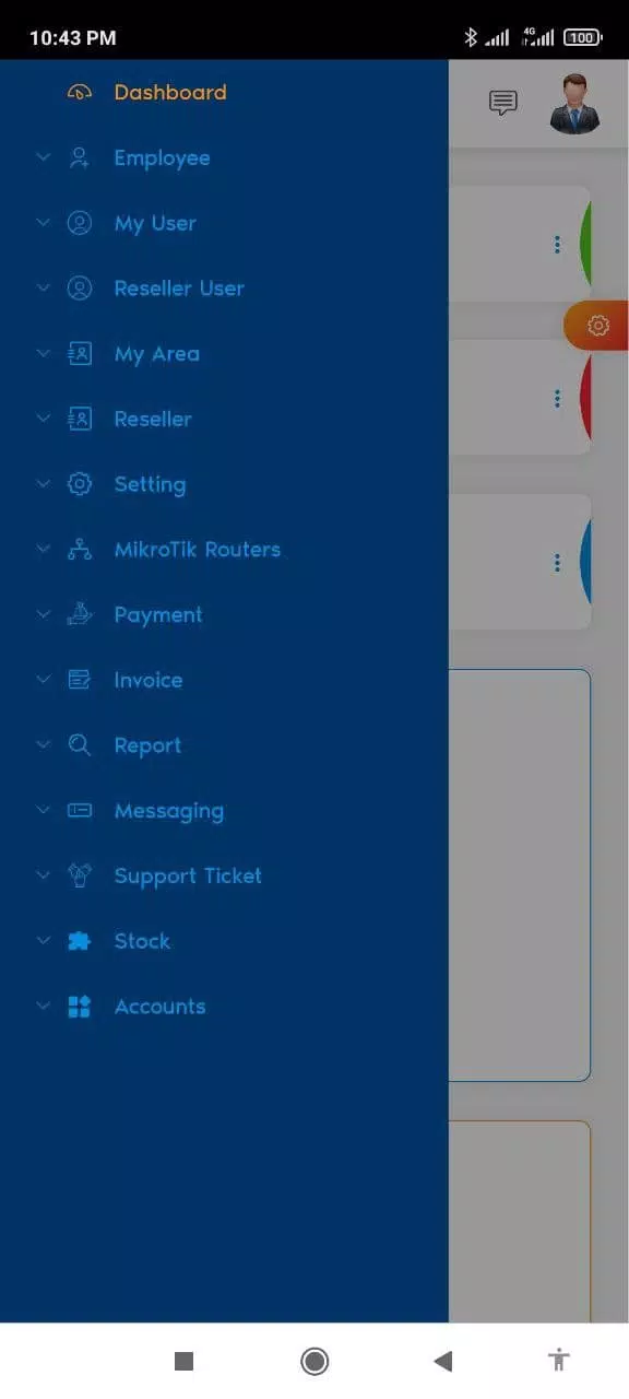 Tangkapan layar ISP Cloud Billing Software