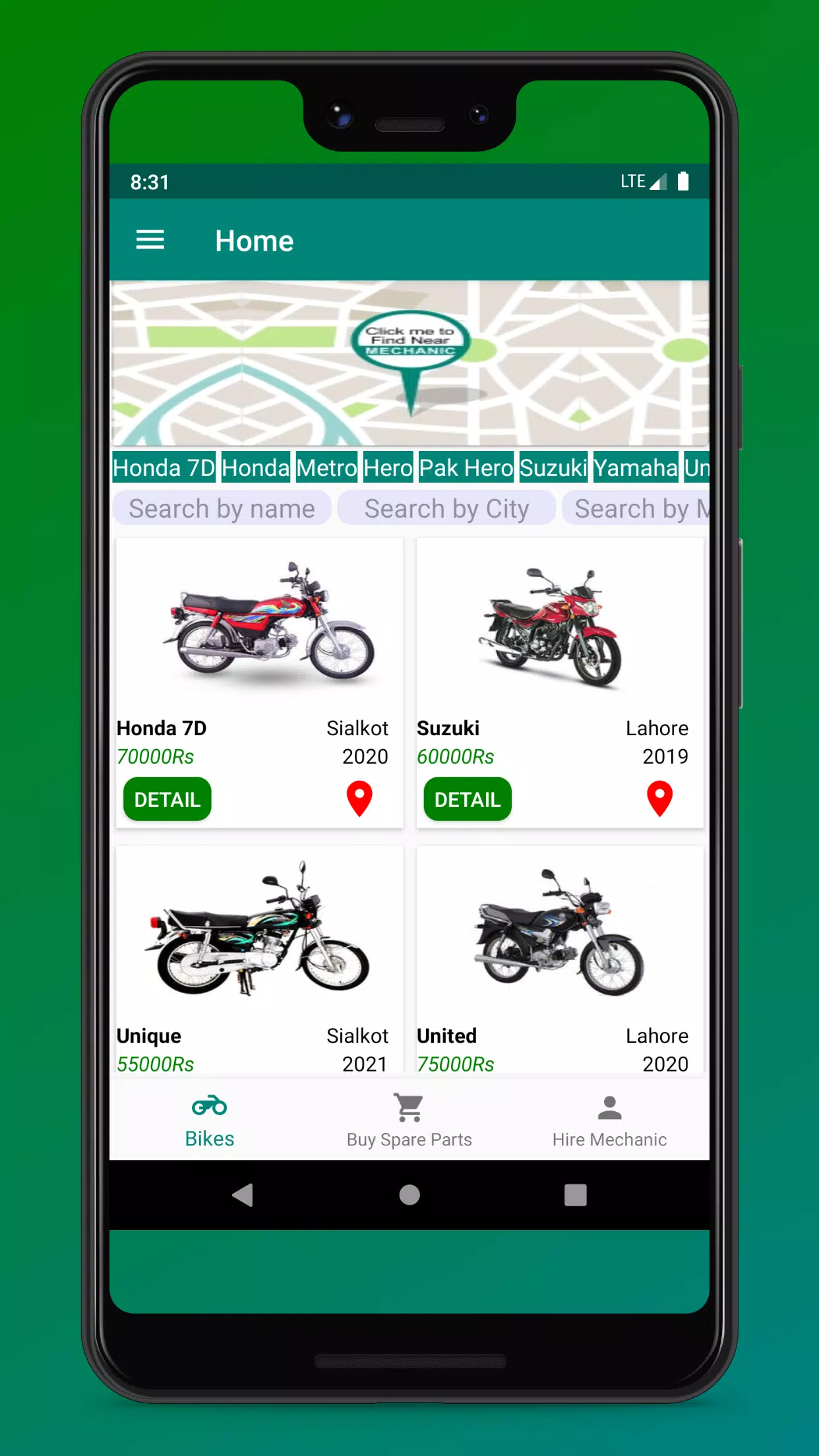 Bike Services Screenshots
