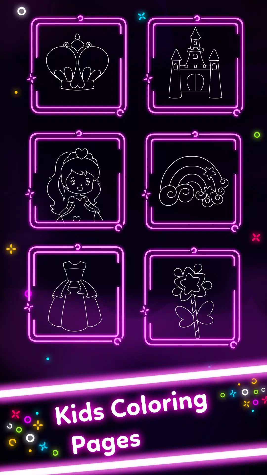 Kids Doodle Glow Coloring Game Screenshots