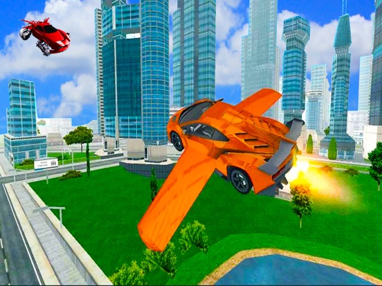 Flying car driving flight sim iPad Screenshots