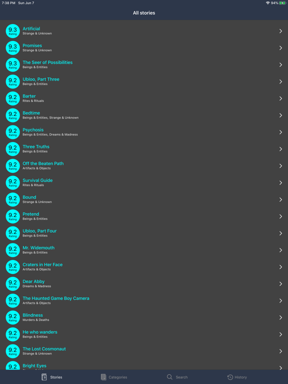Creepypasta Stories iPad Screenshots