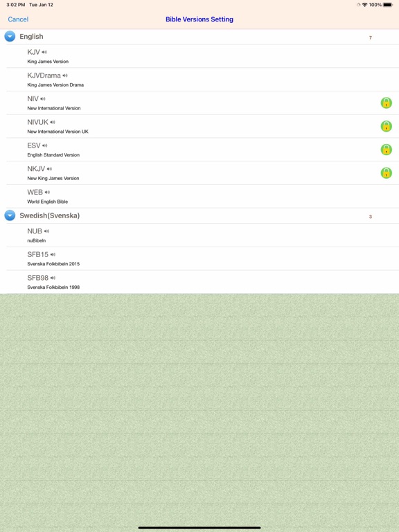 Swedish Finnish English Bible iPad Screenshots