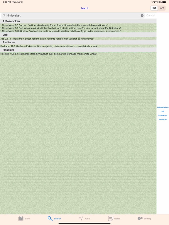 Swedish Finnish English Bible iPad Screenshots