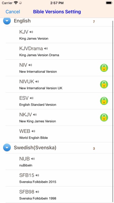 Swedish Finnish English Bible Screenshots