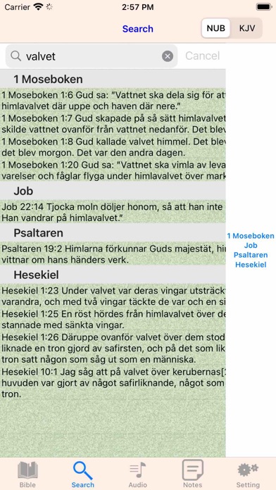 Swedish Finnish English Bible Screenshots