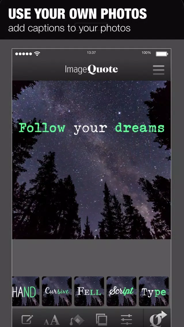 ImageQuote - add text captions to photos pictures Screenshots