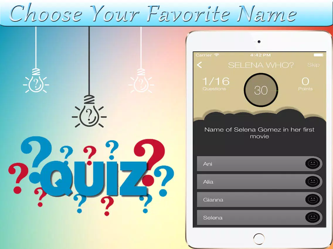 Trivia & Quiz Game For Selena Gomez Fan iPad 应用截图