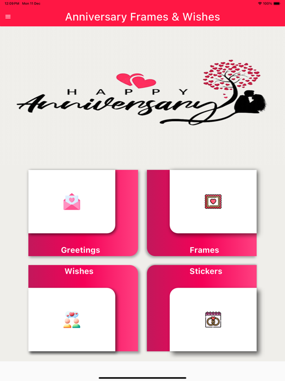 Anniversary Frames & Wishes iPad Screenshots