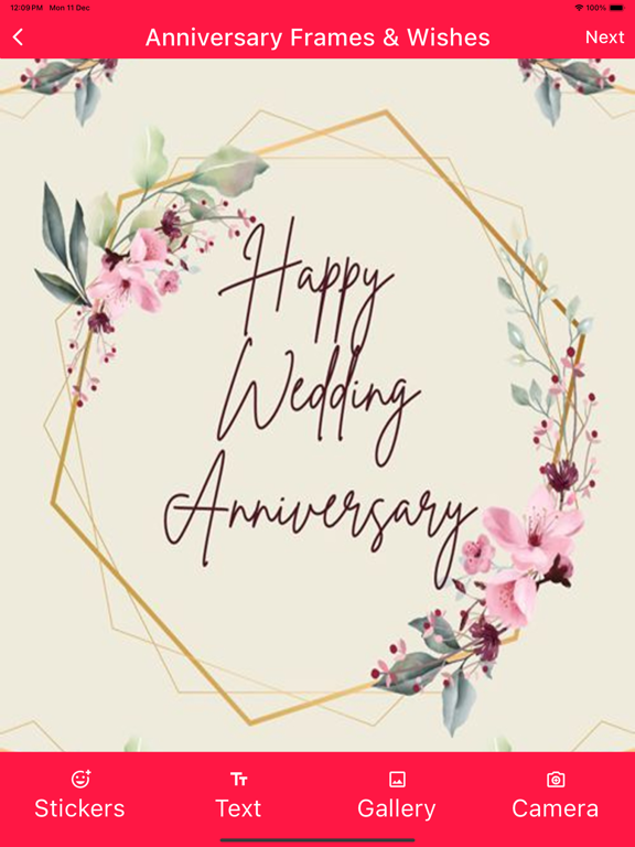 Anniversary Frames & Wishes iPad Screenshots