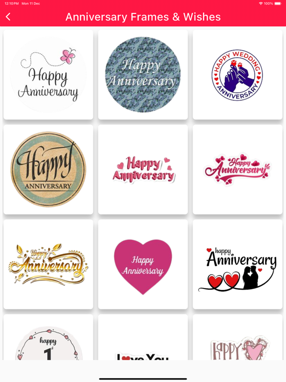 Anniversary Frames & Wishes iPad Screenshots