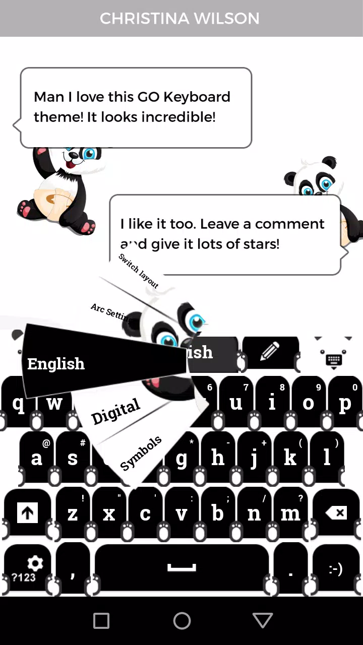 Cute Panda Keyboard Theme Screenshots