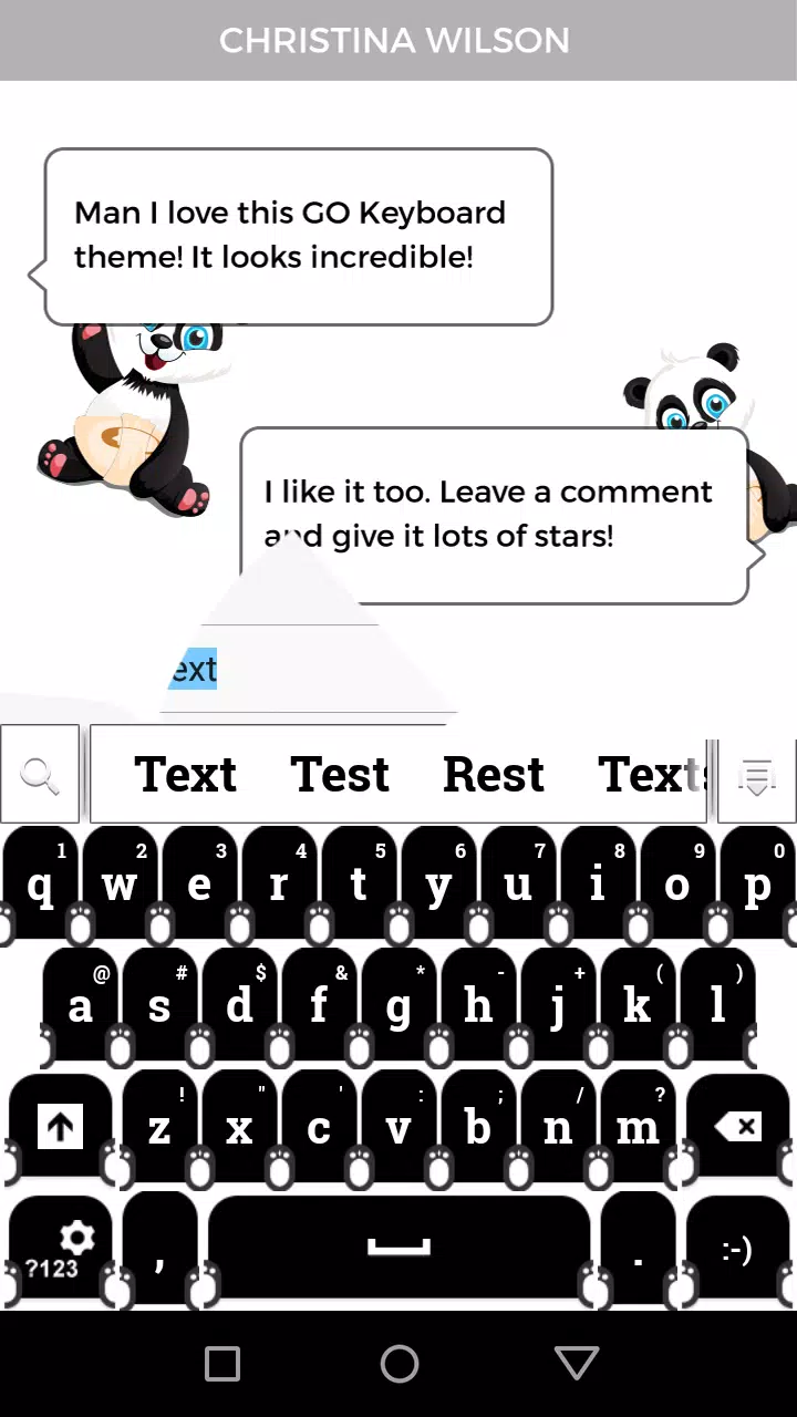 Cute Panda Keyboard Theme Screenshots