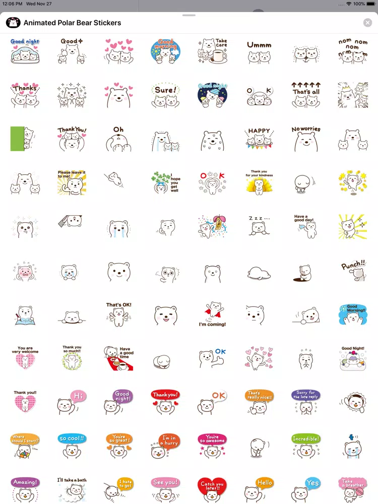 Animated Polar Bear Stickers iPad Screenshots