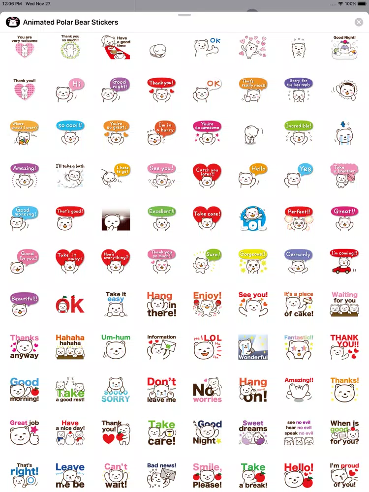 Animated Polar Bear Stickers iPad Screenshots