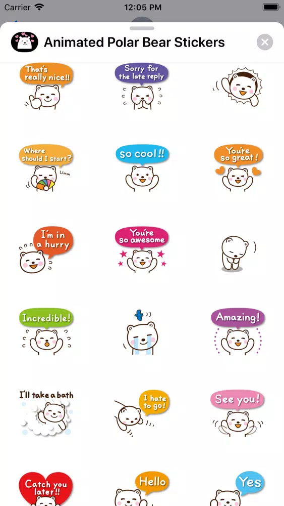 Animated Polar Bear Stickers Screenshots