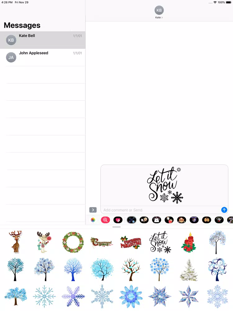تصاویر Wintry Stickers Holiday Puns iPad