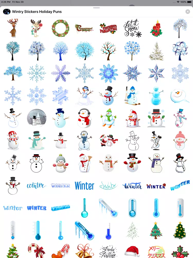 تصاویر Wintry Stickers Holiday Puns iPad