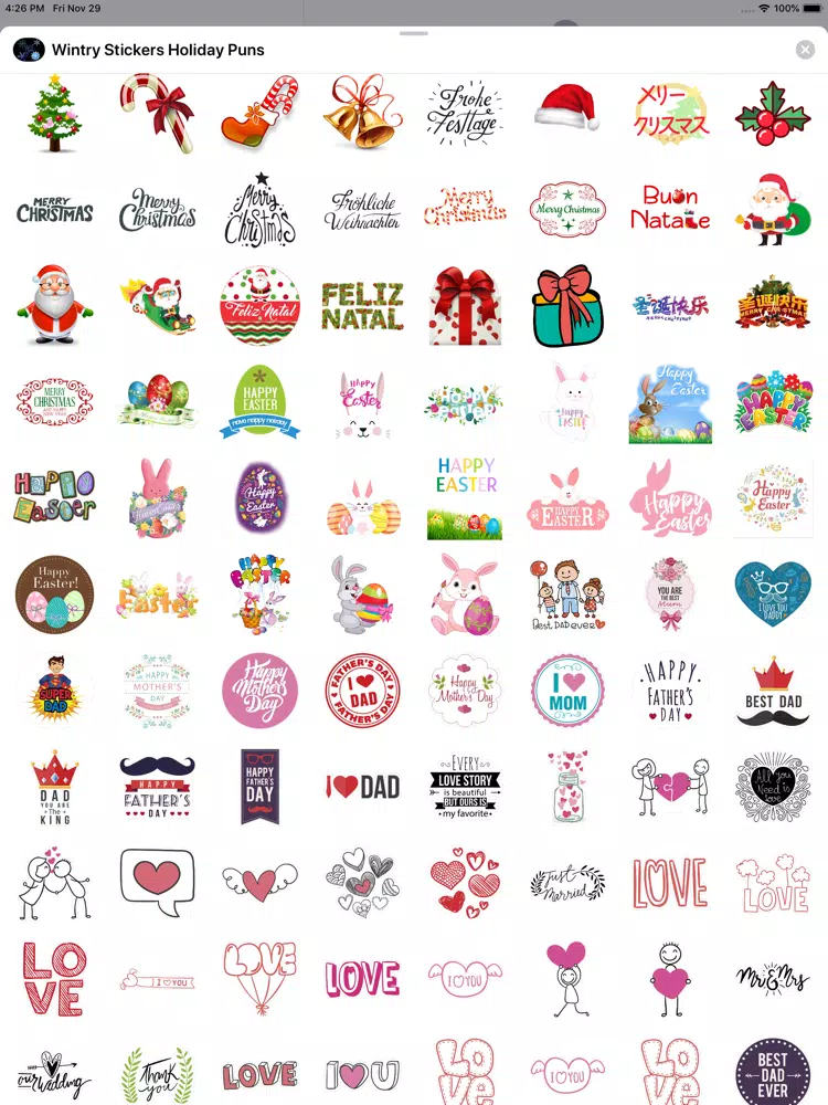 تصاویر Wintry Stickers Holiday Puns iPad
