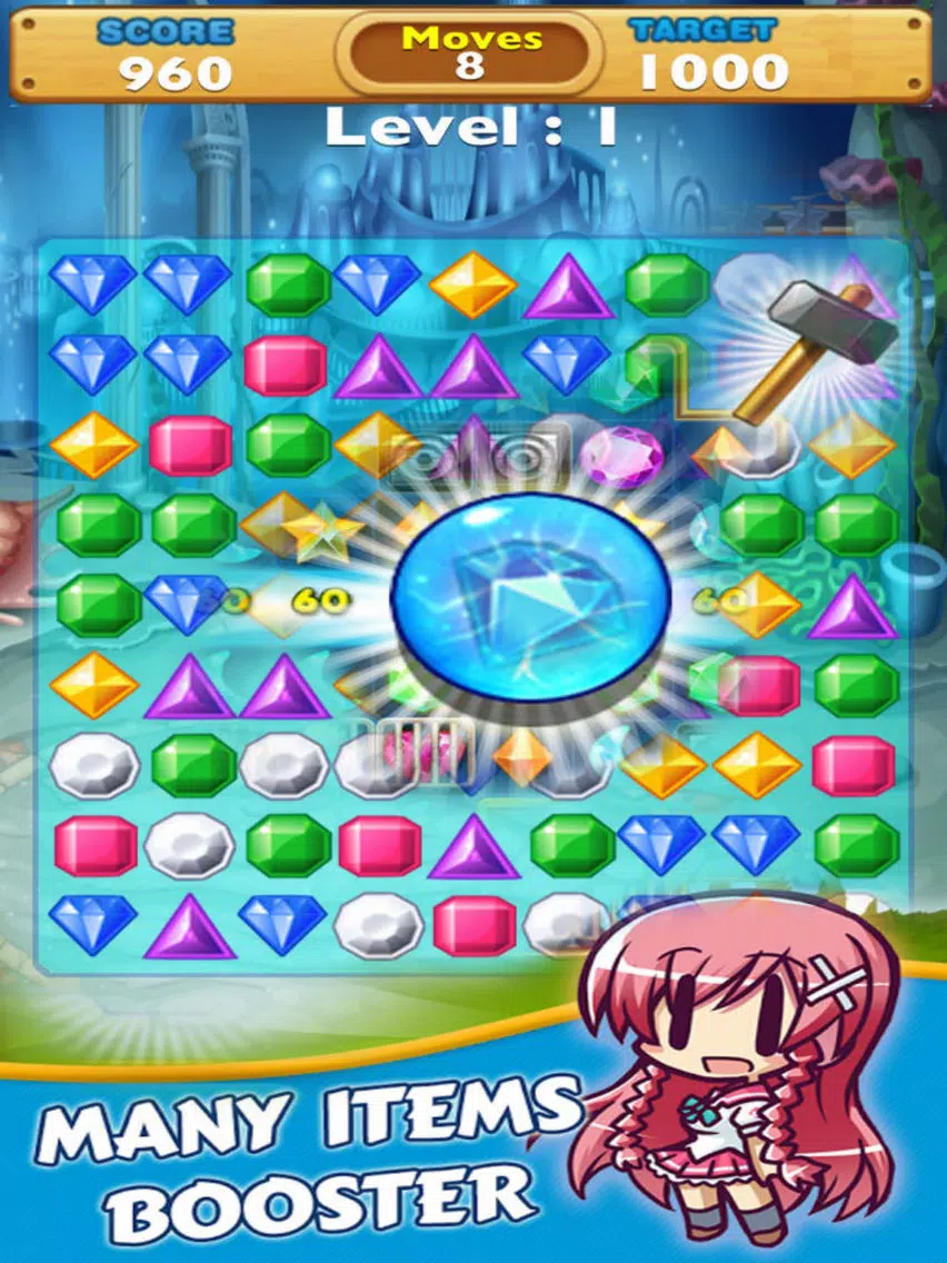 Captures d'écran de Jewels Lucky Deluxe: Match Gem Mania iPad