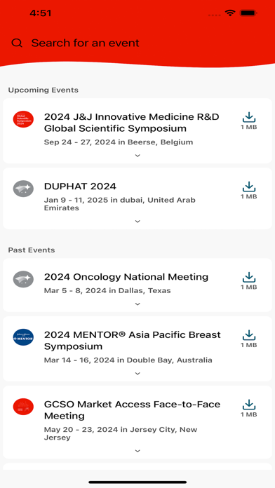 J&J Meetings & Events App Screenshots