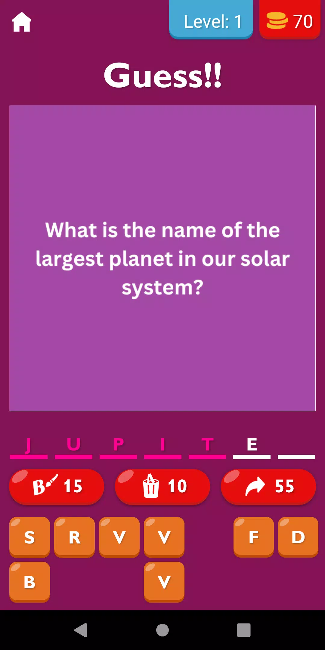 General Knowledge Game Screenshots