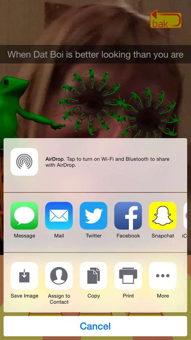 ภาพหน้าจอของ Dat Boi & Me: The Original Dat Boi Meme Creator