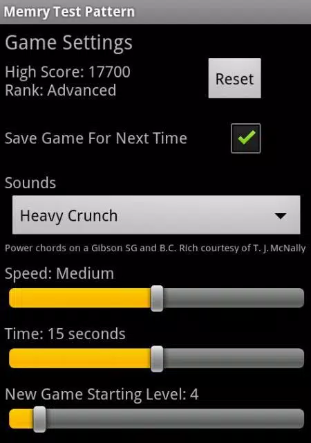 Memry Test Pattern Screenshots