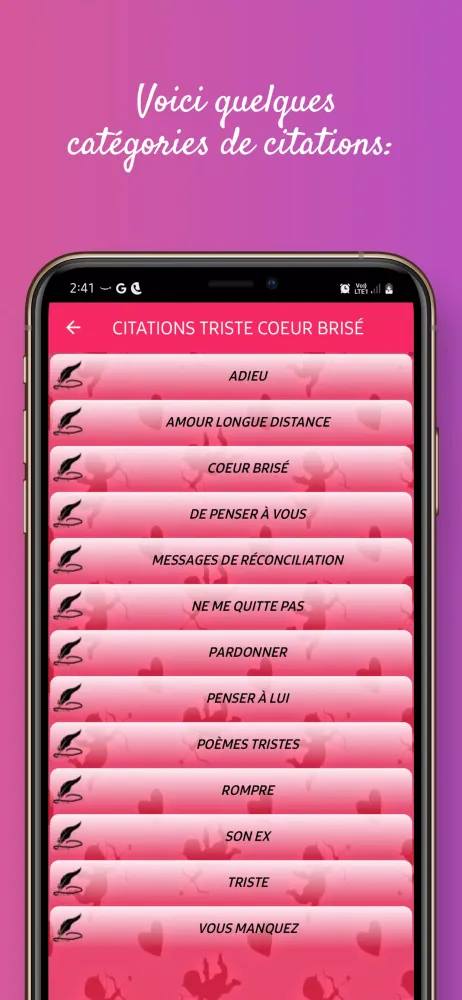 Citations de Cœur Brisé Images Screenshots