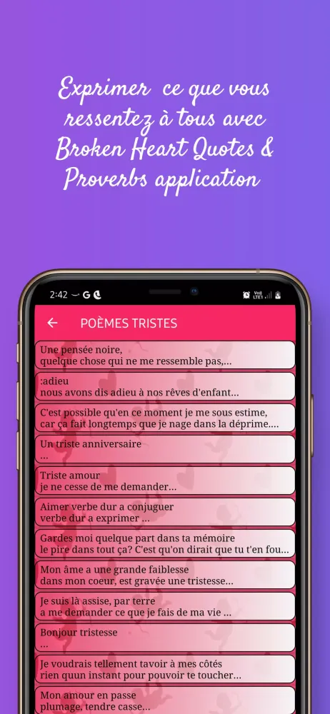 Citations de Cœur Brisé Images Screenshots