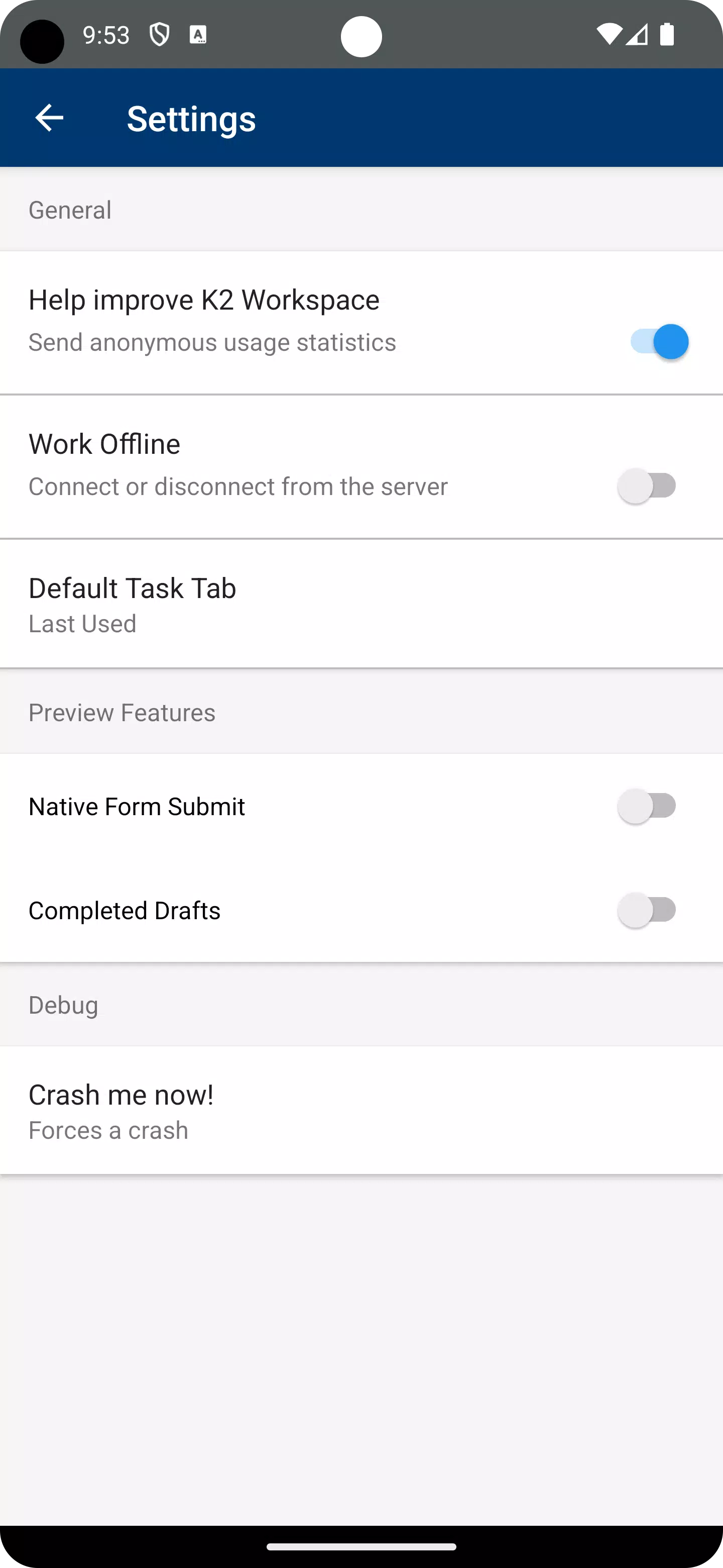 K2 Workspace Screenshots