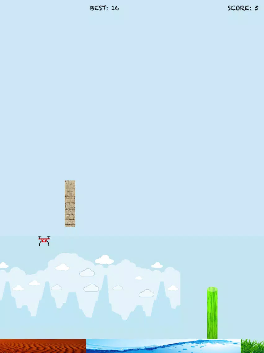 ภาพหน้าจอของ Flappy Drone: Crash Plane Flying Sky Racing Game iPad 