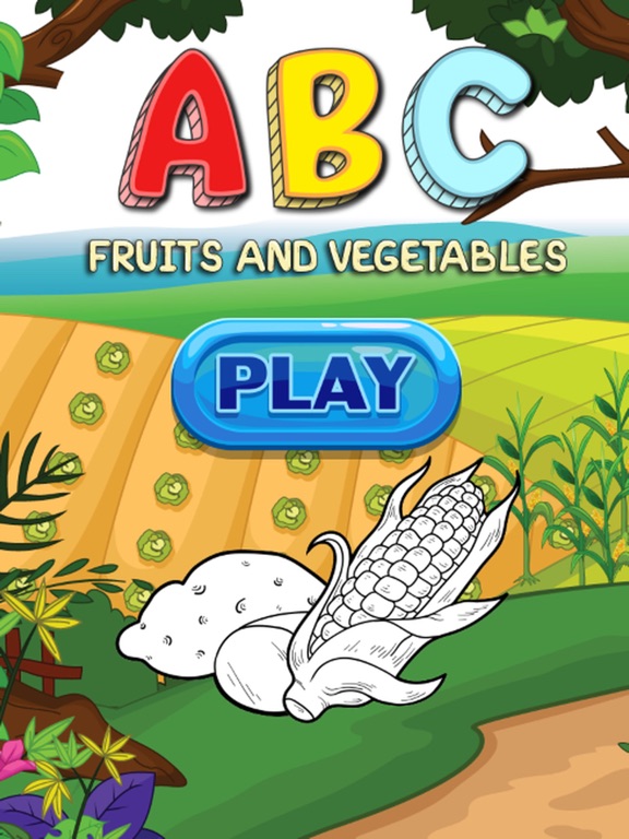 ABC Fruits And Vegetables Coloring Book: Learning English Vocabulary Free For Toddlers And Kids! iPad Screenshots