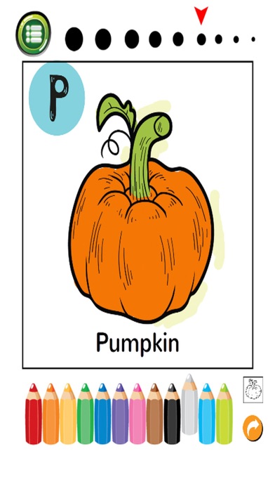 ABC Fruits And Vegetables Coloring Book: Learning English Vocabulary Free For Toddlers And Kids! Screenshots