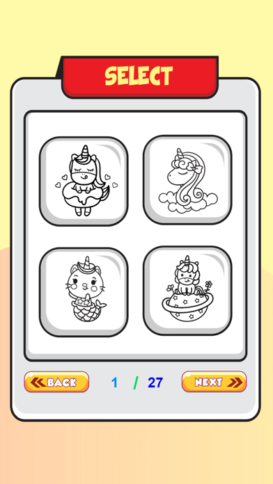 ภาพหน้าจอของ Unicorn And Friend Color Book