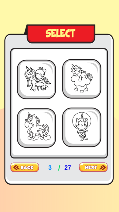 ภาพหน้าจอของ Unicorn And Friend Color Book