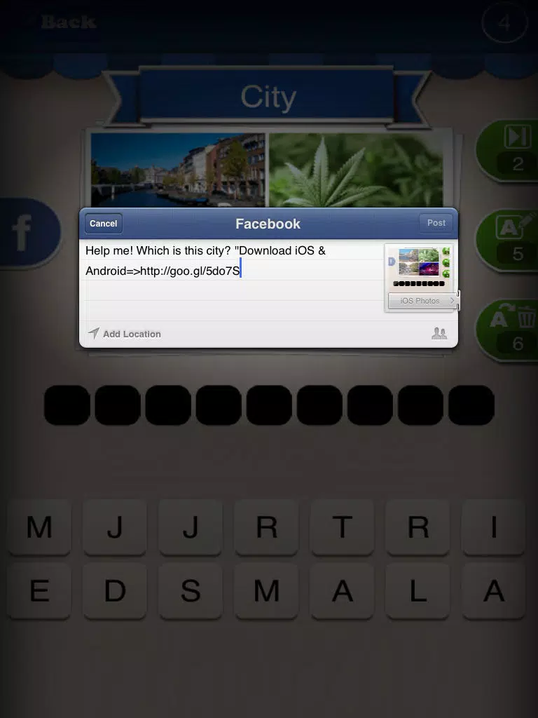 City Quiz => Guess the City ! iPad Screenshots