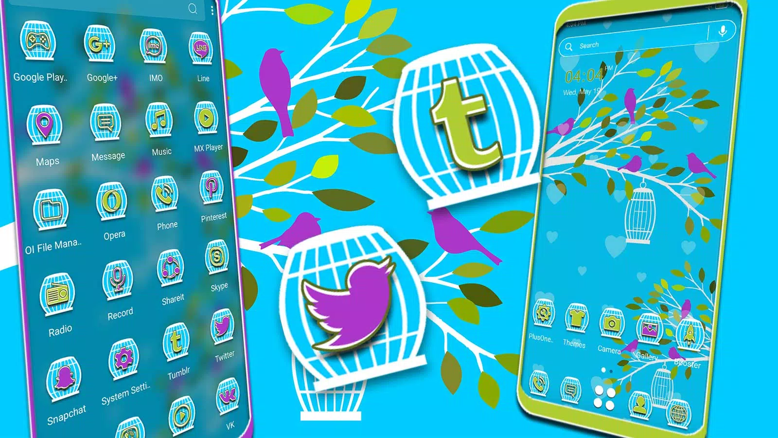 Bird Painting Launcher Theme Screenshots