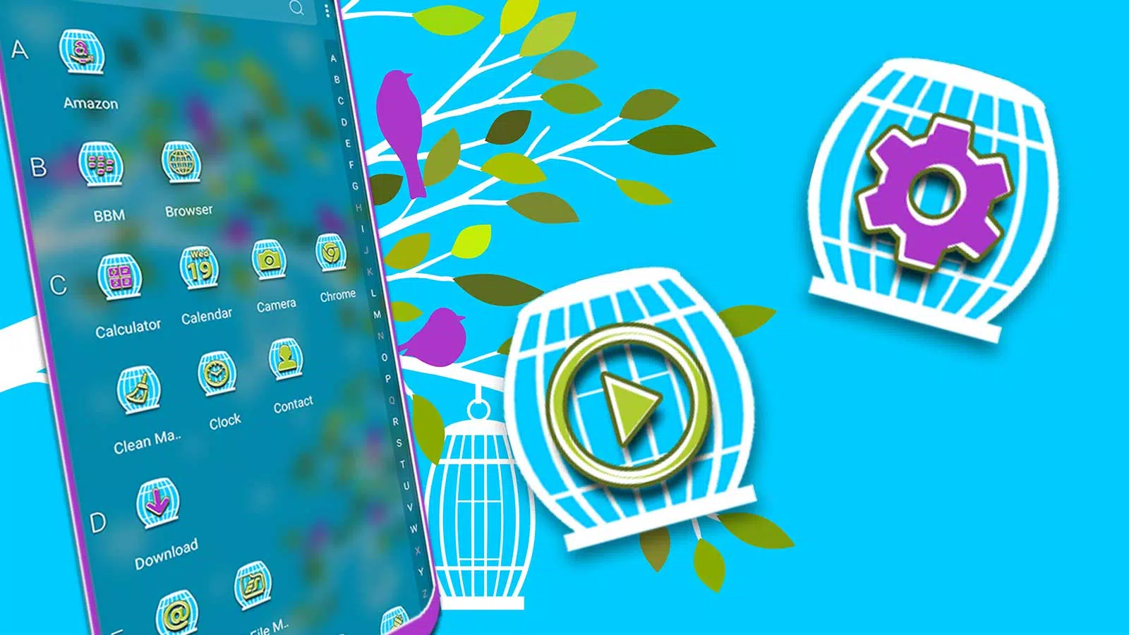 Bird Painting Launcher Theme Screenshots