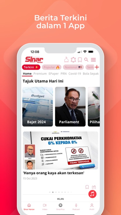 ภาพหน้าจอของ Sinar Harian - Berita Terkini