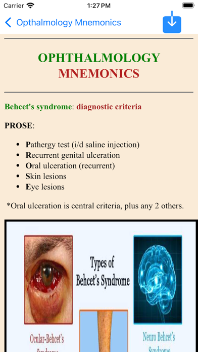 All Medical Mnemonics App Screenshots