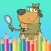 Free Coloring Book Game For Kids - Play Painting Cute Dog
