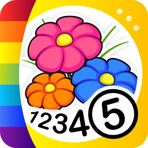 Kids Flower Color by Number