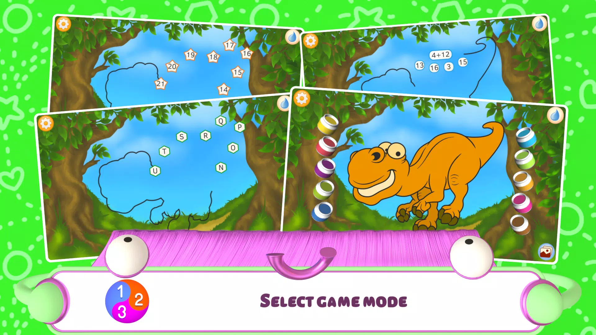 Dino Dot-to-Dot Coloring Screenshots