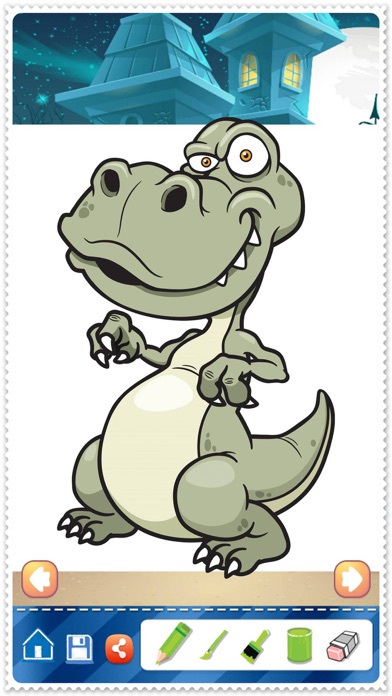 Color Book Dinosaur Coloring Pages Paint Free & Fun - preschool educational learning games for kids and toddler Screenshots