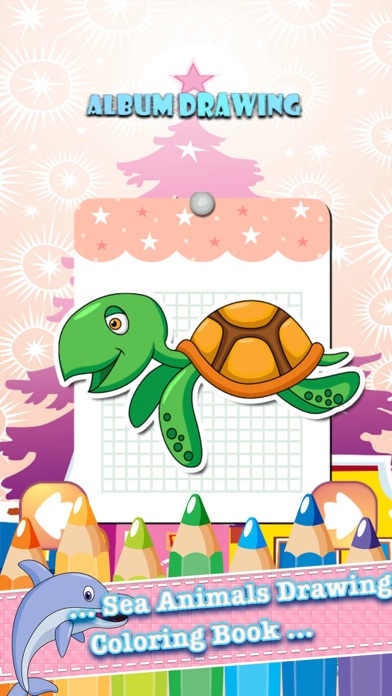 Sea Animals Drawing Coloring Book - Cute Caricature Art Ideas pages for kids स्क्रीनशॉट