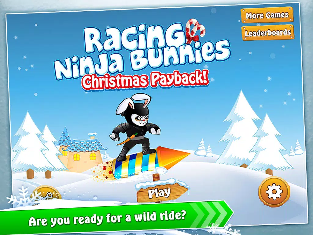 Скриншоты Racing Ninja Bunnies - XMAS nitro rocket warrior multiplayer christmas stunt action game for kids! iPad 