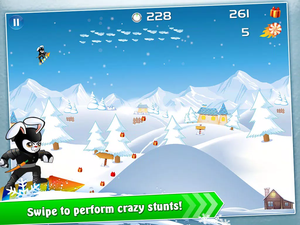 Скриншоты Racing Ninja Bunnies - XMAS nitro rocket warrior multiplayer christmas stunt action game for kids! iPad 